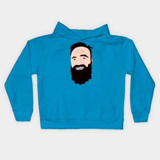 Cute dad with beard hand drawing design Kids Hoodie